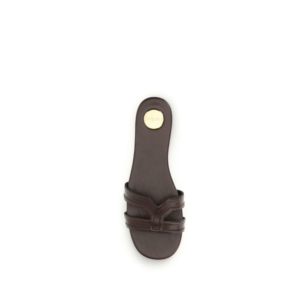 Saint Laurent Brown Calf Leather Bos Taurus Sandals Saint Laurent