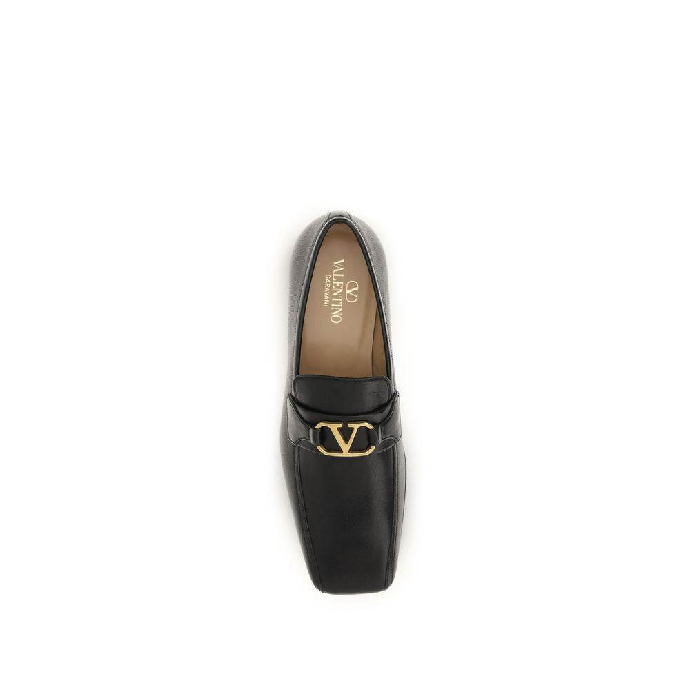 Valentino Garavani Black Goatskin Slip-On Loafers Valentino Garavani