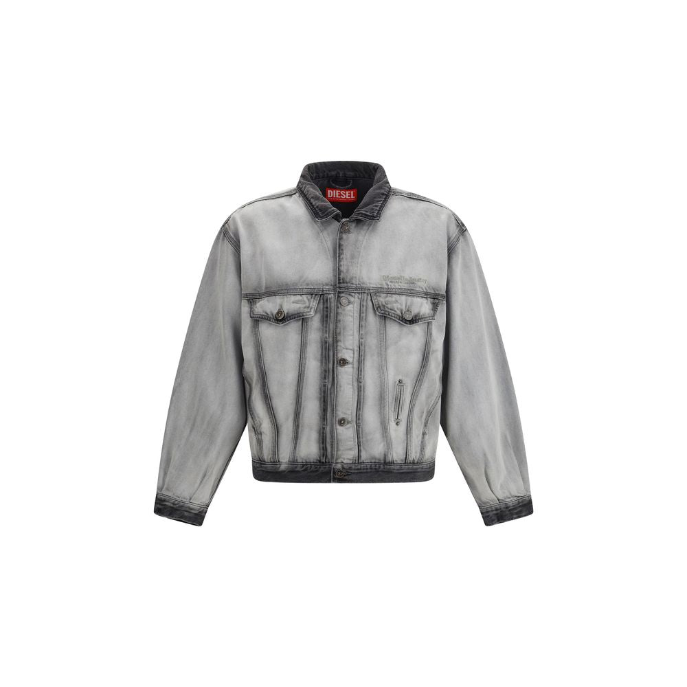 Diesel Gray Cotton Denim Jacket Diesel