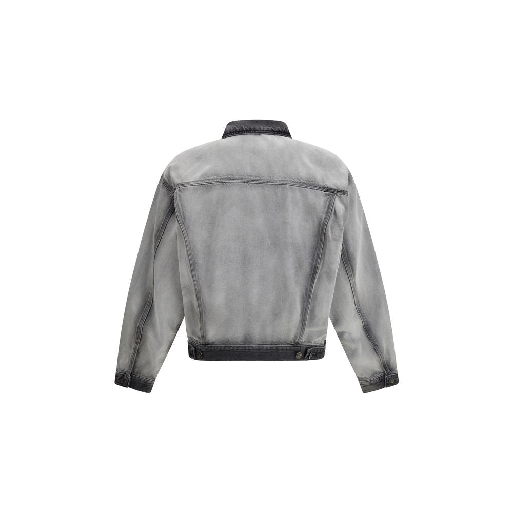 Diesel Gray Cotton Denim Jacket Diesel