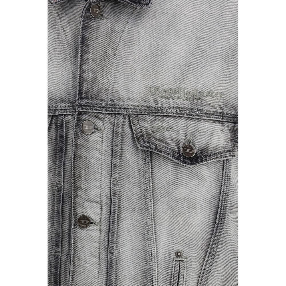 Diesel Gray Cotton Denim Jacket Diesel