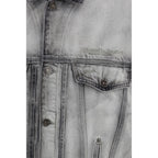 Diesel Gray Cotton Denim Jacket Diesel