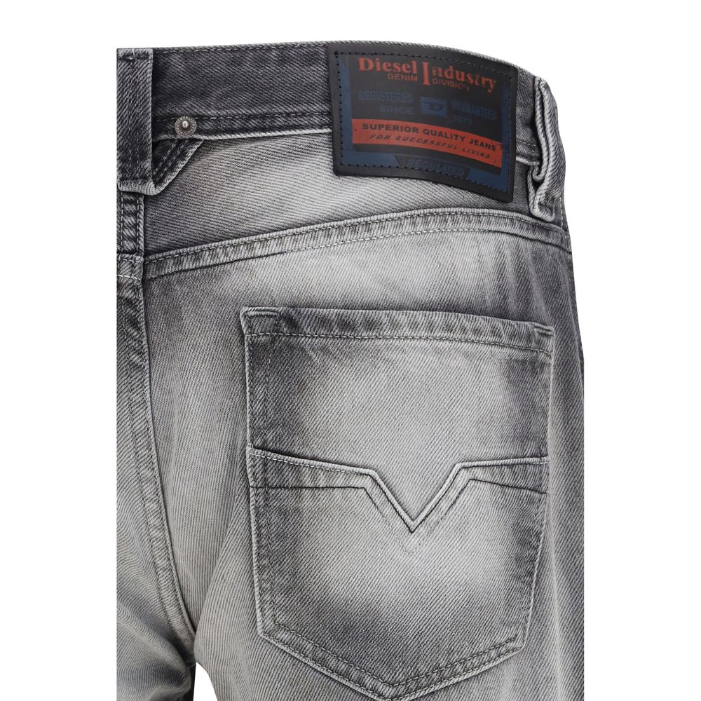 Diesel Gray Cotton Bootcut Jeans Diesel