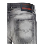 Diesel Gray Cotton Bootcut Jeans Diesel