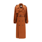 Saint Laurent Brown Cotton Trench Coat Saint Laurent