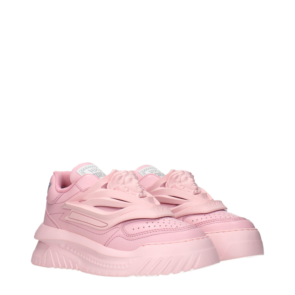 Versace Pink Leather Chunky Sneakers Versace