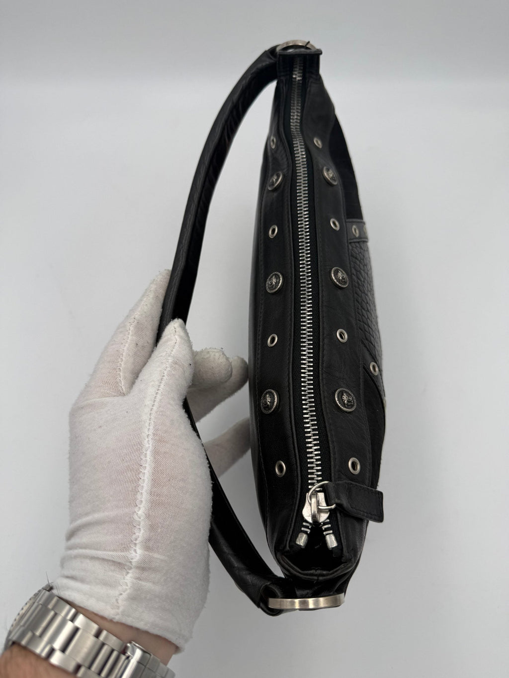 Versace VERSACE Shoulder Bag in Studded Leather Versace