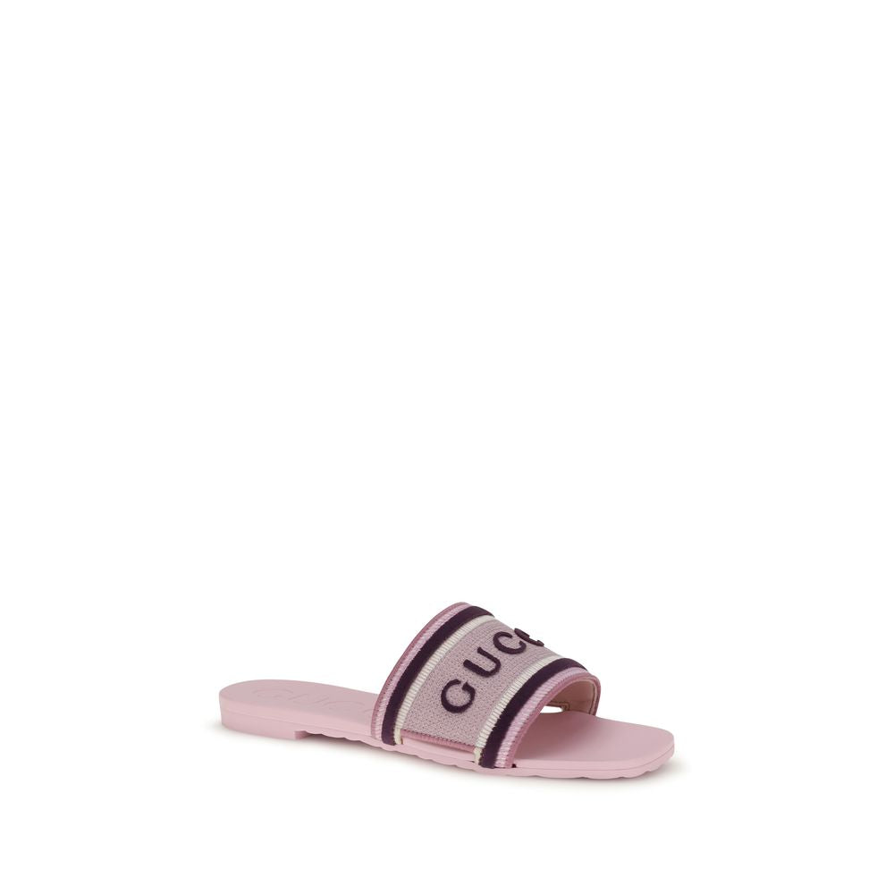Gucci Multicolor Cotton Flat Sandals Gucci