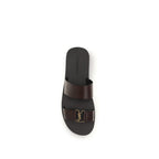 Saint Laurent Brown Calf Leather Bos Taurus Flat Sandals Saint Laurent