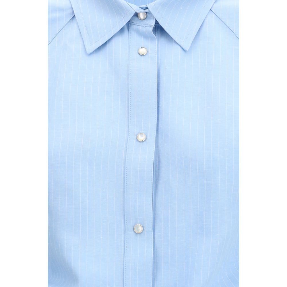 Jacob Cohen Blue Viscose Shortsleeve Shirt Jacob Cohen