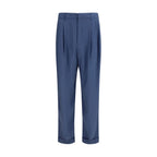 Saint Laurent Blue Silk Dress Pants Saint Laurent