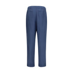 Saint Laurent Blue Silk Dress Pants Saint Laurent