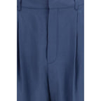 Saint Laurent Blue Silk Dress Pants Saint Laurent