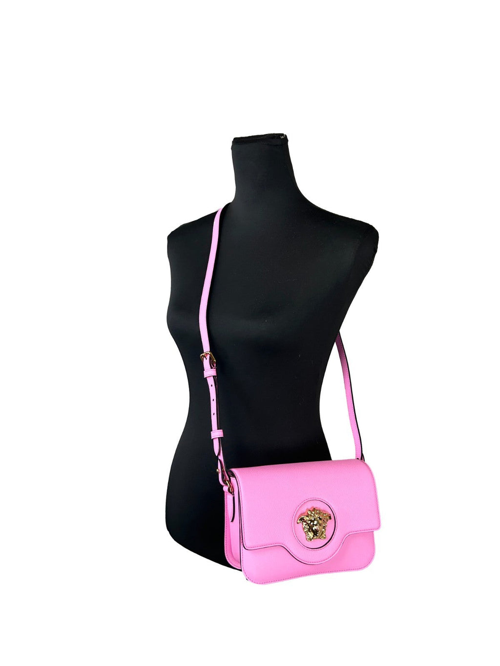 Versace La Medusa Pink Leather Shoulder Crossbody Bag Purse Versace