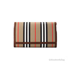 Burberry Hannah Icon Stripe Archive Tan E-Canvas Leather Wallet Crossbody Bag Burberry