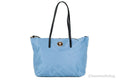 Versace Portuna Medusa Medium Cornflower Blue Nylon Leather Tote Bag Purse Versace