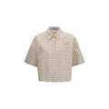 Prada Beige Fabric Pattern Shirt Prada
