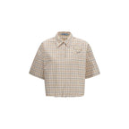 Prada Beige Fabric Pattern Shirt Prada