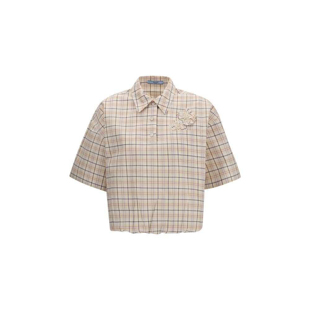 Prada Beige Fabric Pattern Shirt Prada