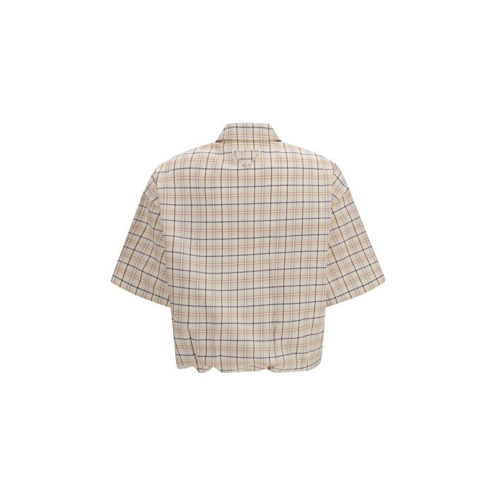 Prada Beige Fabric Pattern Shirt Prada