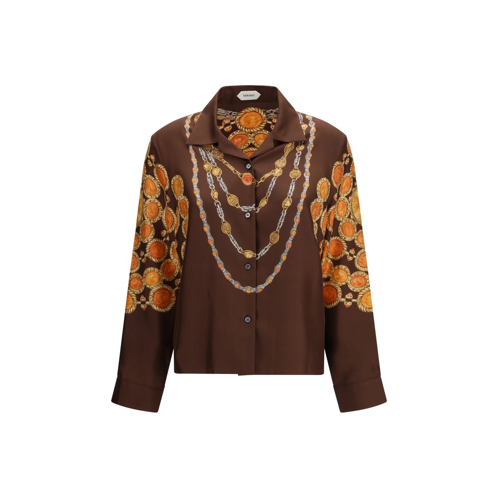 Versace Brown Fabric Shirt Versace