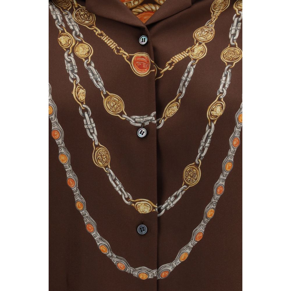 Versace Brown Fabric Shirt Versace