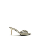 Prada Silver Calf Leather Bos Taurus Stiletto Heel Sandals Prada