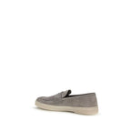 Prada Gray Calf Leather Bos Taurus Slip-On Loafers Prada