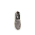 Prada Gray Calf Leather Bos Taurus Slip-On Loafers Prada