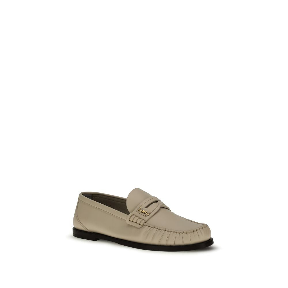 Saint Laurent Beige Calf Leather Bos Taurus Slip-On Loafers Saint Laurent