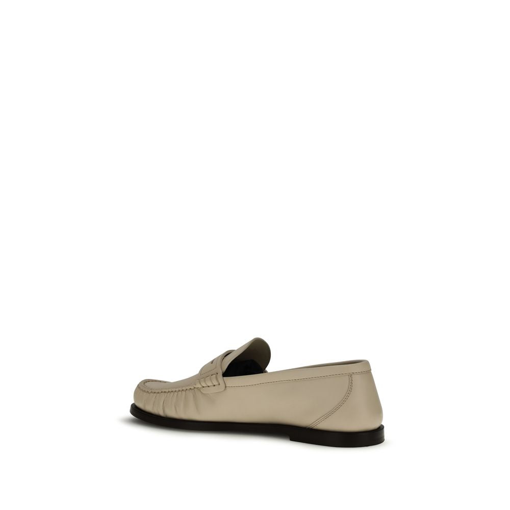 Saint Laurent Beige Calf Leather Bos Taurus Slip-On Loafers Saint Laurent