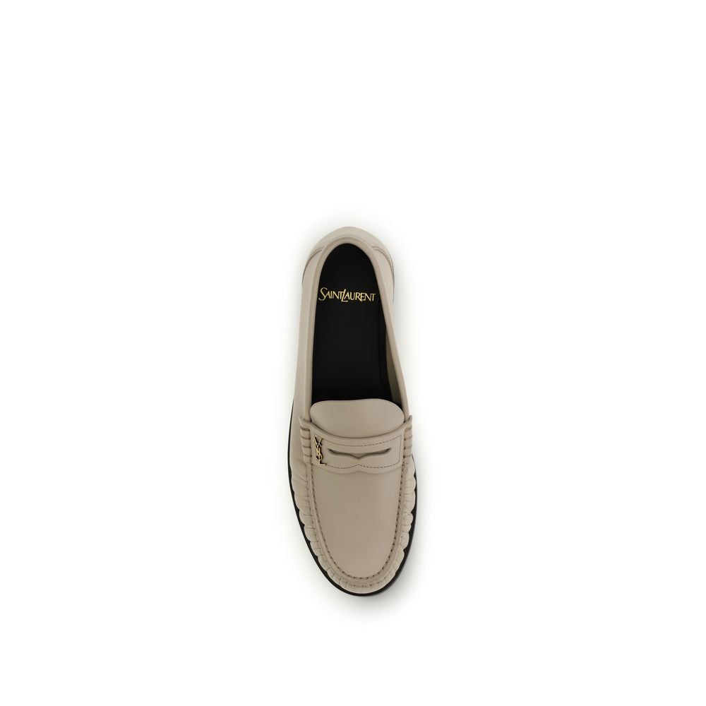 Saint Laurent Beige Calf Leather Bos Taurus Slip-On Loafers Saint Laurent
