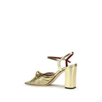 Valentino Garavani Gold Calf Leather Bos Taurus Platform Sandals Valentino Garavani