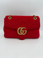 Gucci GUCCI MARMONT Red Velvet Handbag Gucci
