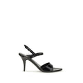Balenciaga Black Calf Leather Bos Taurus Stiletto Heel Sandals Balenciaga