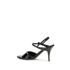 Balenciaga Black Calf Leather Bos Taurus Stiletto Heel Sandals Balenciaga