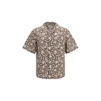 Prada Brown Cotton Pattern Shirt Prada