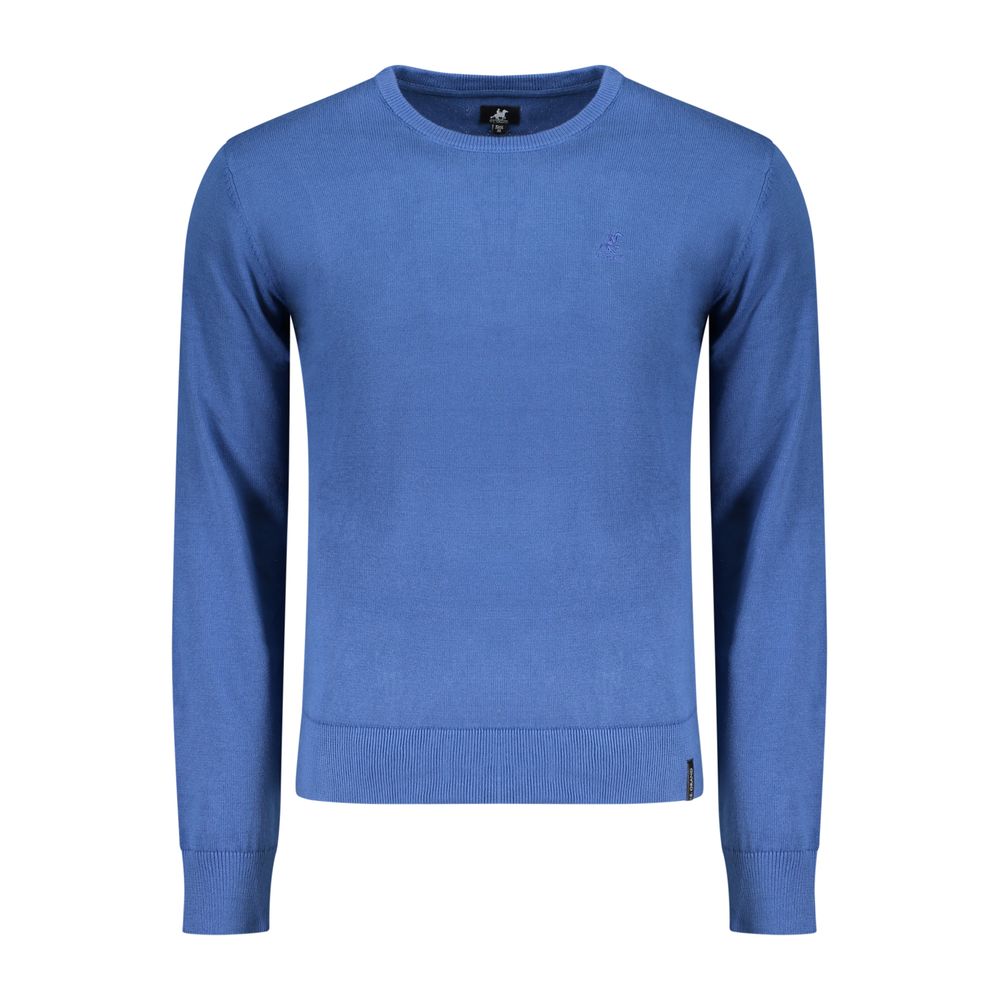 U.S. Grand Blue Cotton Men Sweater U.S. Grand