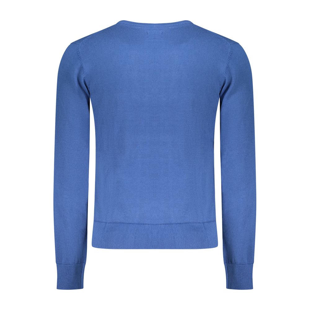 U.S. Grand Blue Cotton Men Sweater U.S. Grand
