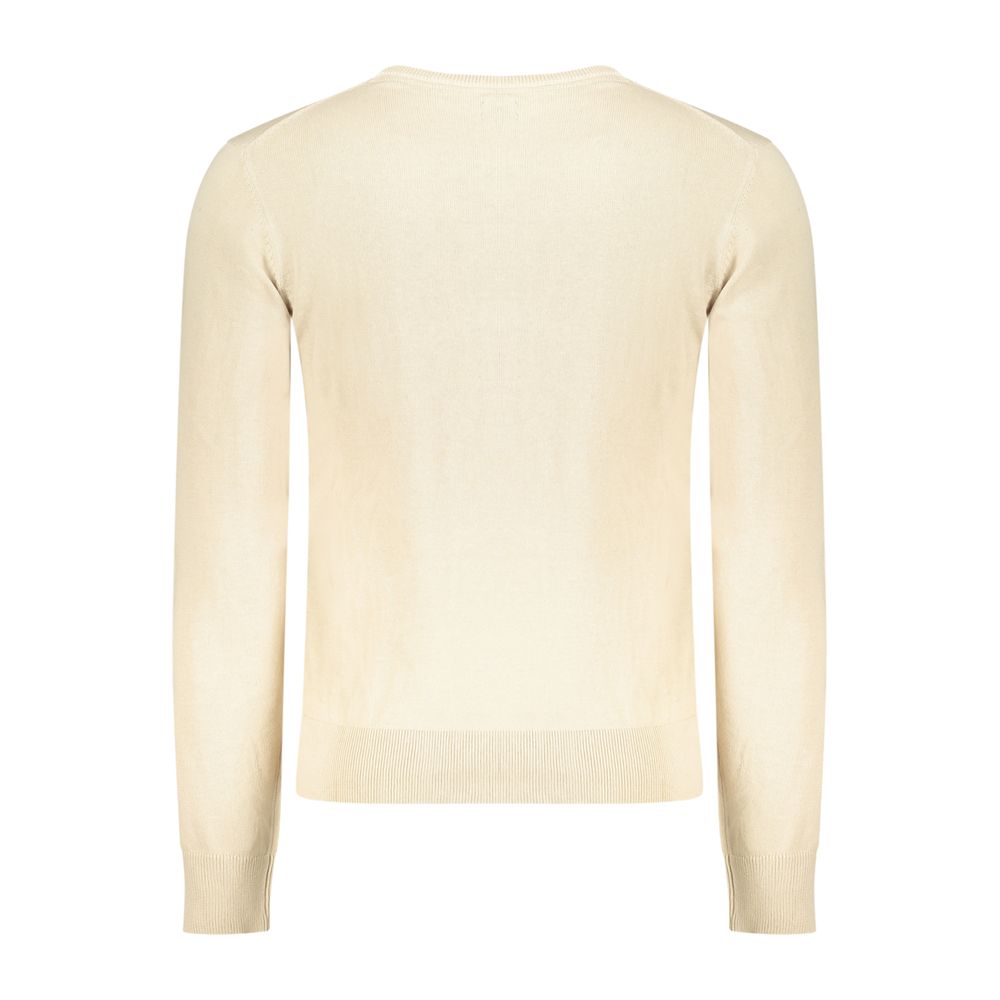 U.S. Grand Beige Cotton Men Sweater U.S. Grand