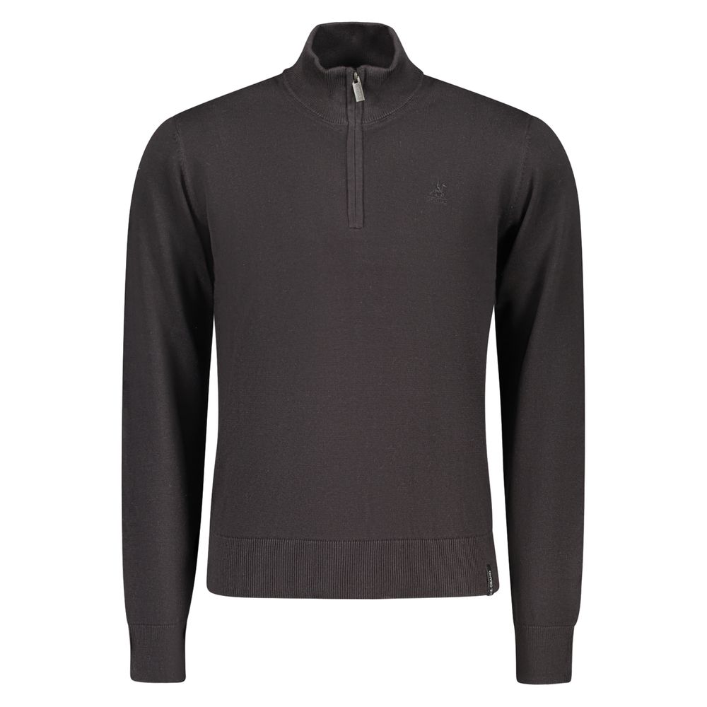 U.S. Grand Black Cotton Men Sweater U.S. Grand