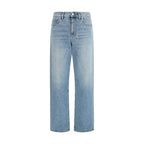 Gucci Blue Cotton Straight-Leg Jeans Gucci