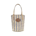 Valentino Garavani Blue Raffia Backet Bag Valentino Garavani