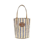 Valentino Garavani Blue Raffia Backet Bag Valentino Garavani