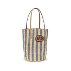Valentino Garavani Blue Raffia Backet Bag Valentino Garavani