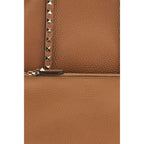 Valentino Garavani Brown Calf Leather Bos Taurus Shoulder Bag Valentino Garavani