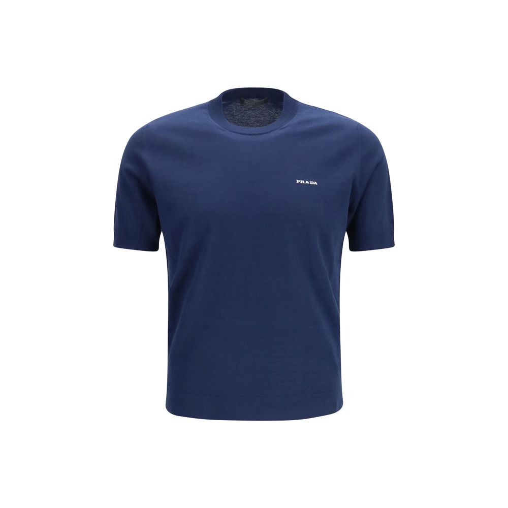 Prada Blue Cotton T-Shirt Prada