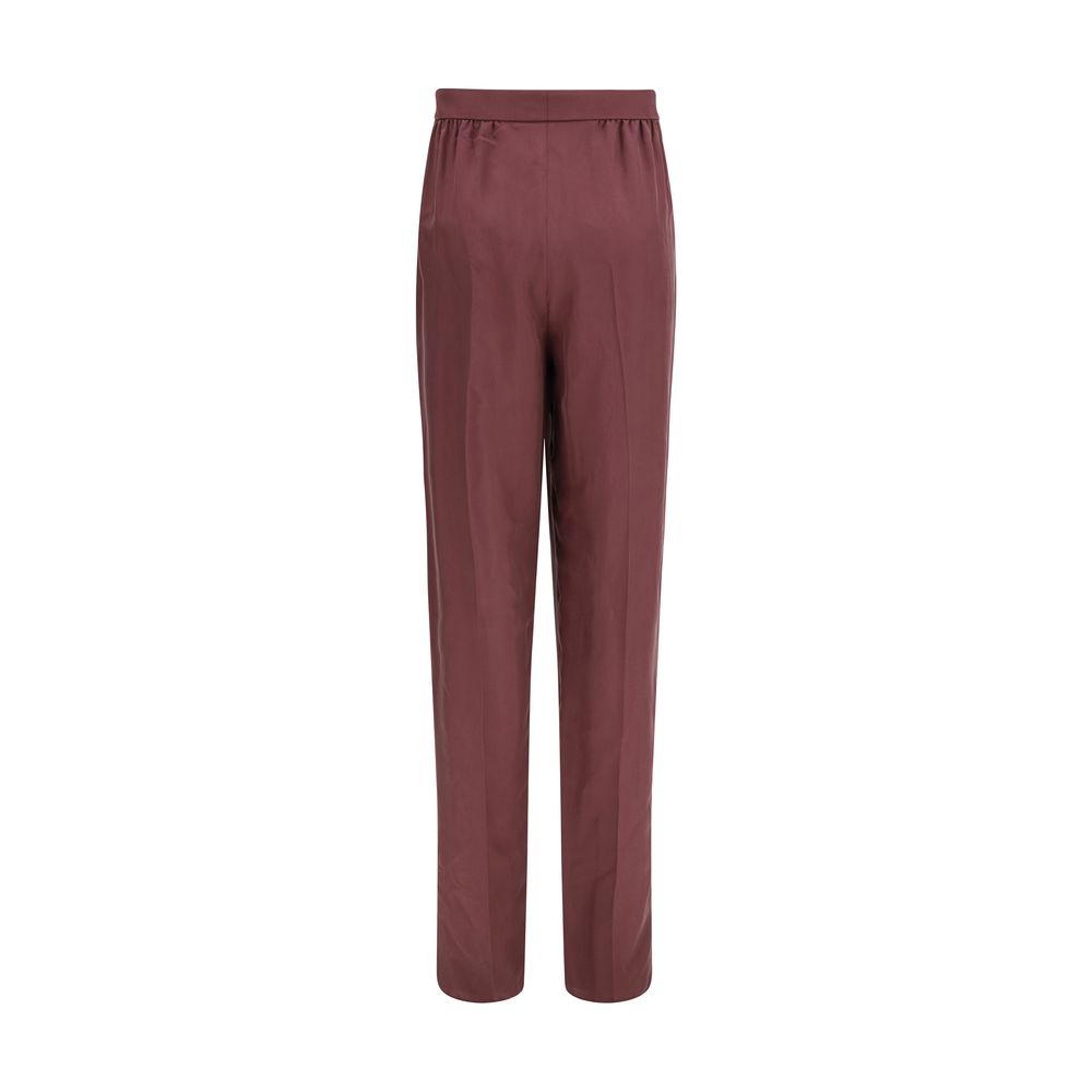 Saint Laurent Purple Silk Dress Pants Saint Laurent