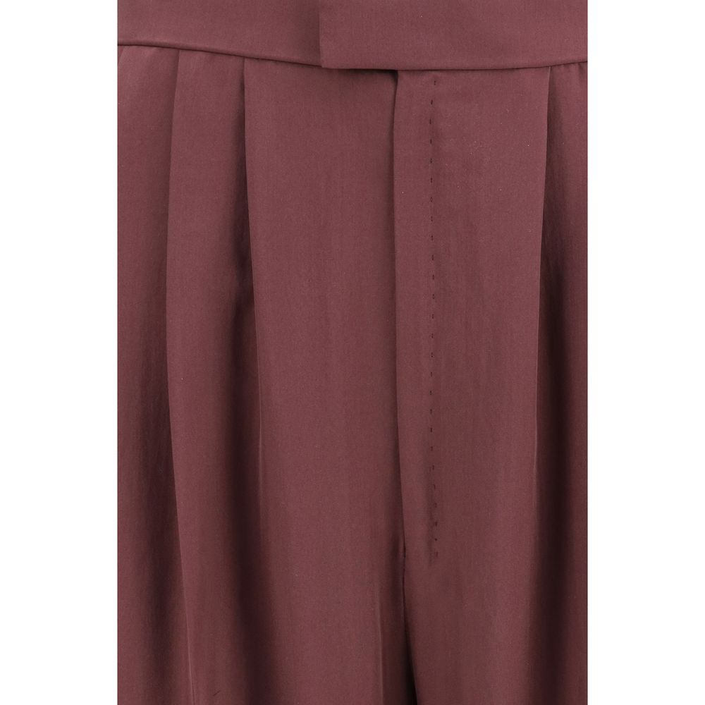 Saint Laurent Purple Silk Dress Pants Saint Laurent