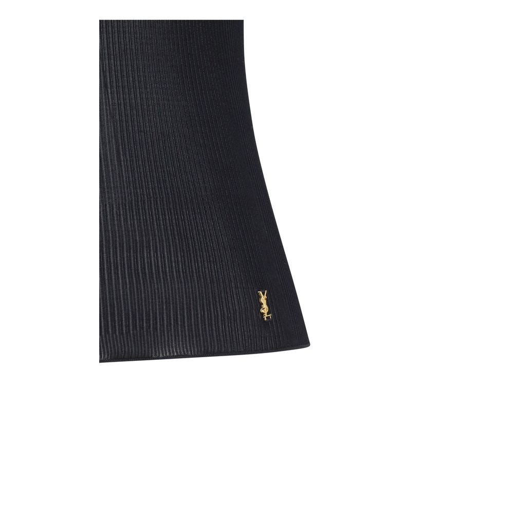 Saint Laurent Black Silk Sleeveles T-Shirt Saint Laurent